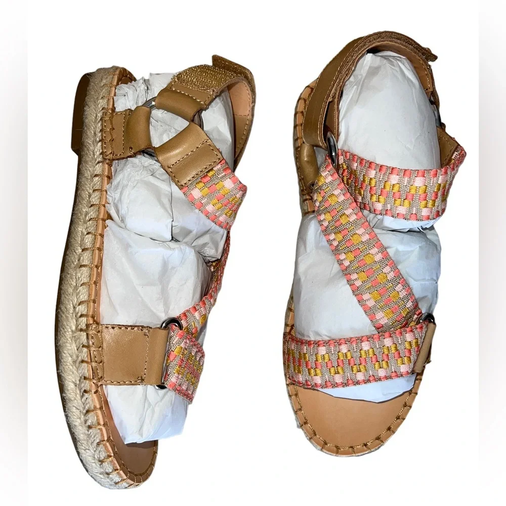 💗 NWB! Frye & Co Colorful Stitch Wrap Sandals - Picture 1 of 12